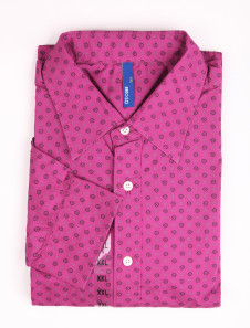 Chemise imprimée loisir homme, 100% coton bourgogne