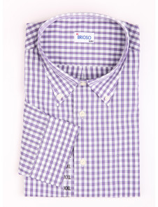 Chemise en coton violet écossais à manches longues