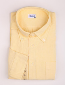 Chemise confortable homme 100% coton, jaune