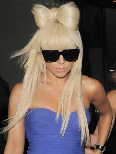 Sweet Golden Straight Medium Length Lady Gaga Women
