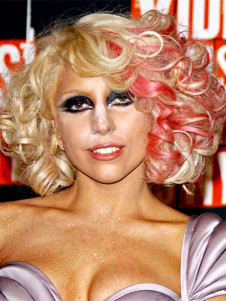 Cute Multi-Color Short Curly Lady Gaga Women