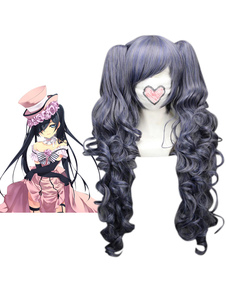 Carnevale Parrucca grigio viola da 70 cm per cosplay di Black Bu