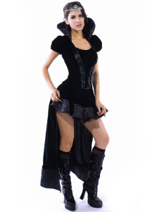 Costume princesse noir asymétrique en spandex