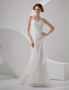 Robe de mariée de longe simple en satin