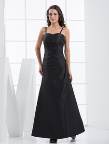 Robe de soirée plissée à bretelles longueur plancher