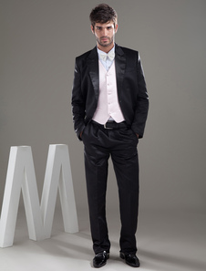 Classique costume de mariage en satin noir