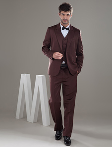 Brune costume de mariage en satin bien convenable