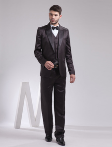 Classique élégant costume de mariage en satin noir