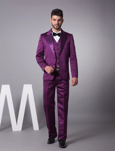 Costume de mariage poupre avec deux boutons