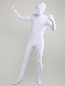 Costume de zentai blanc en lycra spandex