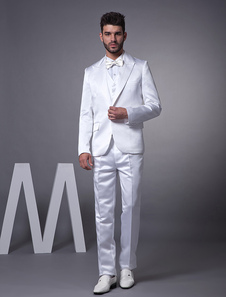 Jaquettes de marié blanches de single sein