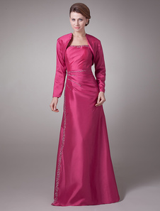 Robe mère de mariés fuchsia bustier longueur plancher