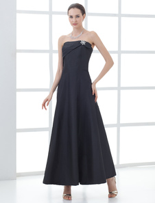 Robe pour mère de la mariée sans bretelles faite en nylon et en taffetas