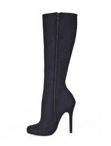 Bottes noires à talon aigu avec zip