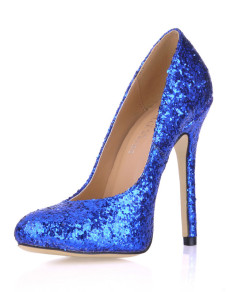 Escarpins à talons aigus sexy bleus à bout pointu