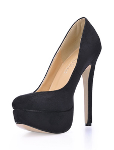 Escarpins à talon aigu noirs en satin stretch poncé