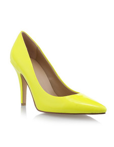 Chaussures à talon aigu en PU jaune effet fluo