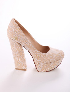 Chaussures à talons épais modernes imprimées floral