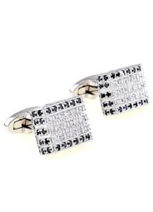 Bouton de manchette carré avec strass