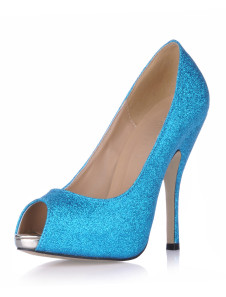 Chaussures à talons aigus brillants peep-toe
