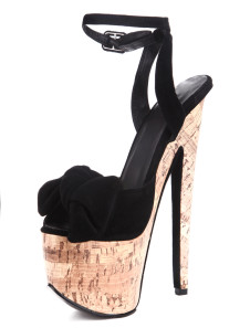 Sandales en vogue effet peep-toe en tissu de terry avec noeud