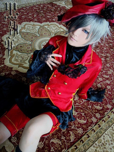 Toussaint Cosplay Costume du Black Butler noir et rouge