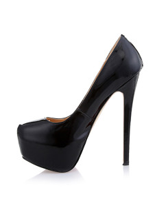 Eacarpins noirs à plateforme à talon aigu en PU