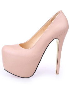 Escarpins à plateforme en PU nude