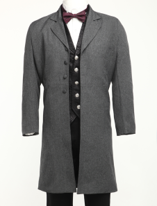 un cool long manteau pour homme gris anthracite en tissu jazz