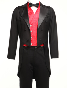 Costume rétro manteau long noir