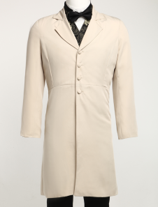 Costume rétro de steampunk long ivoire gabardine