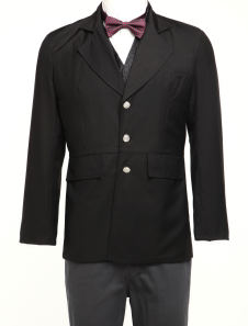 Superbe veste noire de qualité, steampunk style jazz à boutons revers pour homme