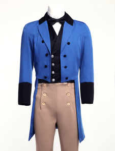 Manteau rétro long bleu foncé gabardine