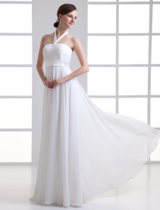 Robe pour mariage fourreau ivoire en chiffon bustier avec perles longueur plancher