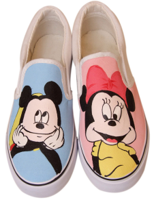 Chaussures peintes adorables en toile à semelles caoutchouc