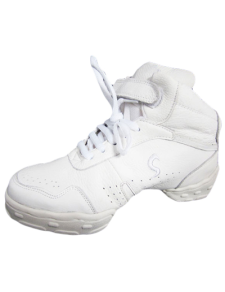 Confortables chaussures de Jazz en peau de vache blanche cuir perforé à semelle séparée et lacets