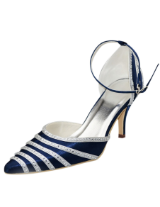 Chaussure de mariée avec strass et rayure à bout pointu