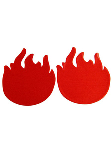 Pasties en satin mat rouges de forme feu