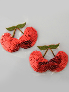 Pasties avec paillettes rouges en forme cerise