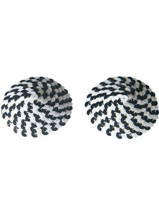 Pasties en PU noir et blanc bicolore