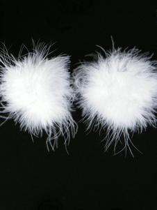 Pasties en PU blancs avec duvet