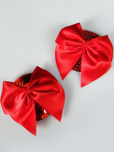Pasties en PU rouges pailletés avec nœud