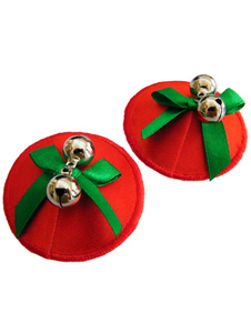 Pasties de Noël rouges avec clochette et nœud