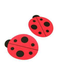 Pasties en satin mat de forme coccinelle