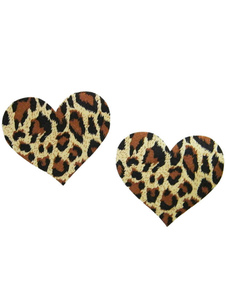 Pasties mamelon femme attirant, satin multicolore en forme de cœur