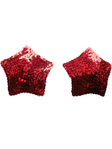Pasties en PU rouges pailletés de forme étoile