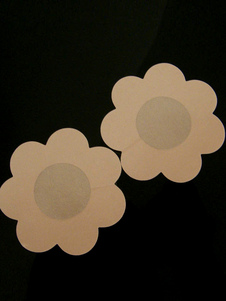 Pasties en satin mat nudes en forme de fleur