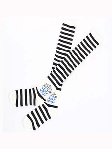 Chaussettes lolita avec rayures bicolore