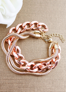 Bracelet métallique punk de forme chaîne