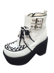 Chaussures de lolita sublimes en PU multicolore à talons épais